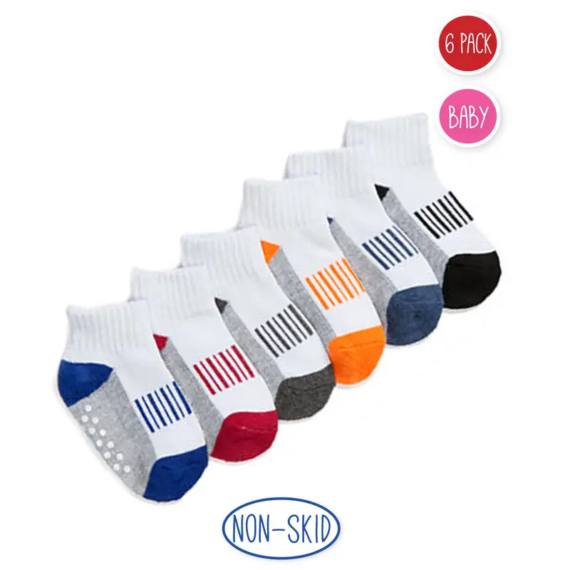 Infant Non-Slip Grip Socks – 6-Pack Soft Cotton Blend 2334 1