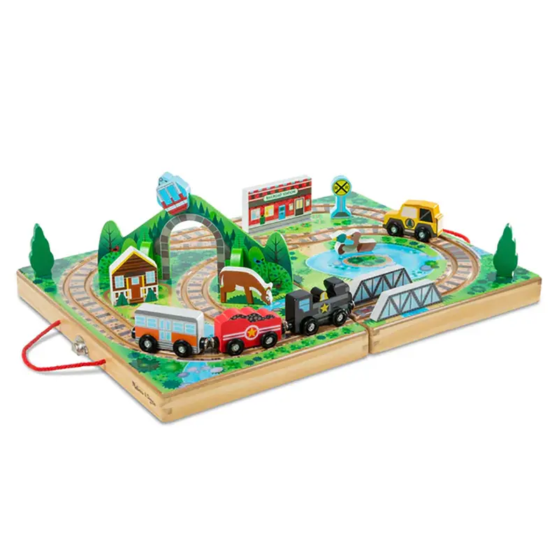 Interactive Take-Along Railroad Playset With Pull-Along Train And Track Pieces 1