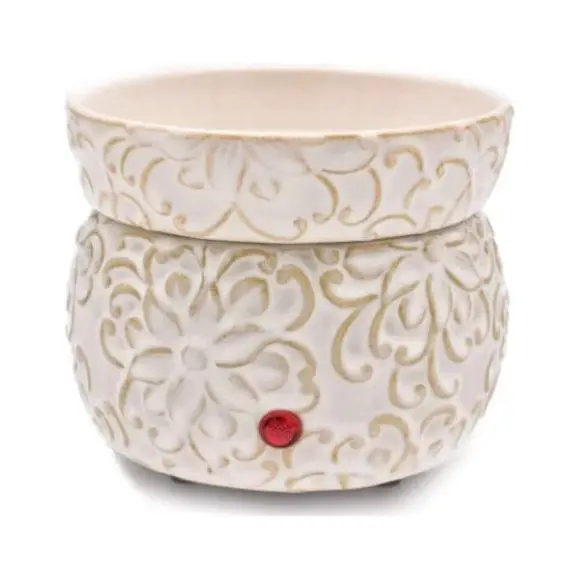 Ivory Electric Wax Warmer – Elegant Scroll Design For Aromatherapy 66140 1
