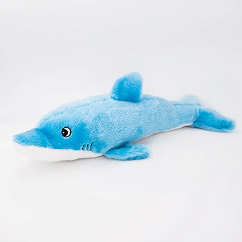 Jigglerz Dolphin Plush Dog Toy – Animated Squeak & Shake 1