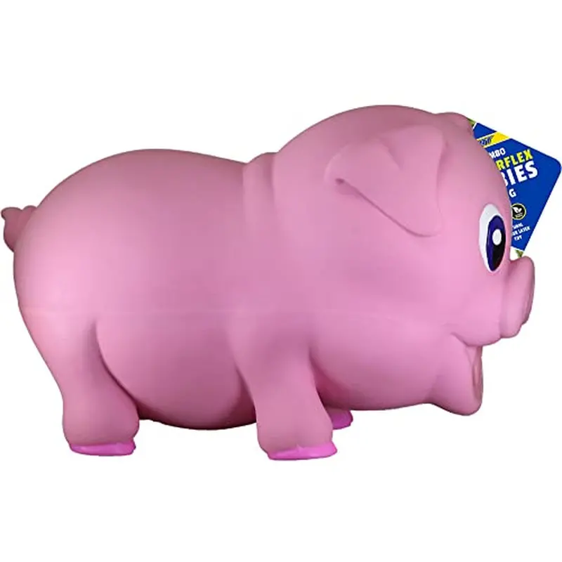Jumbo Pig Latex Chew – 12-Inch Bouncy Dog Toy 1