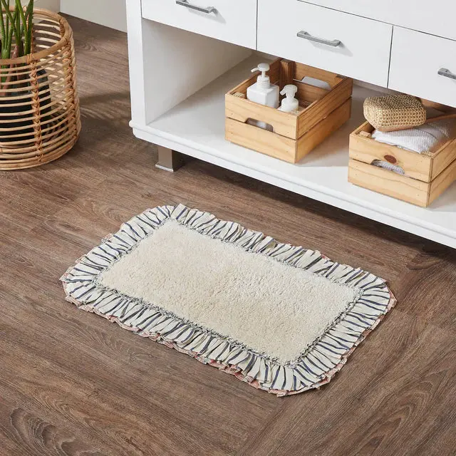 Kaila Ticking Stripe Cotton Bath Mat 835 1