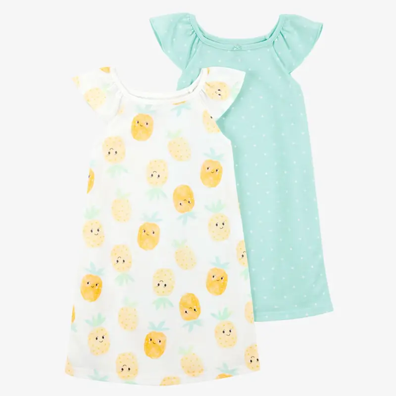 Kids' Pineapple-Themed Nightgown 2-Pack – Size S893410 1