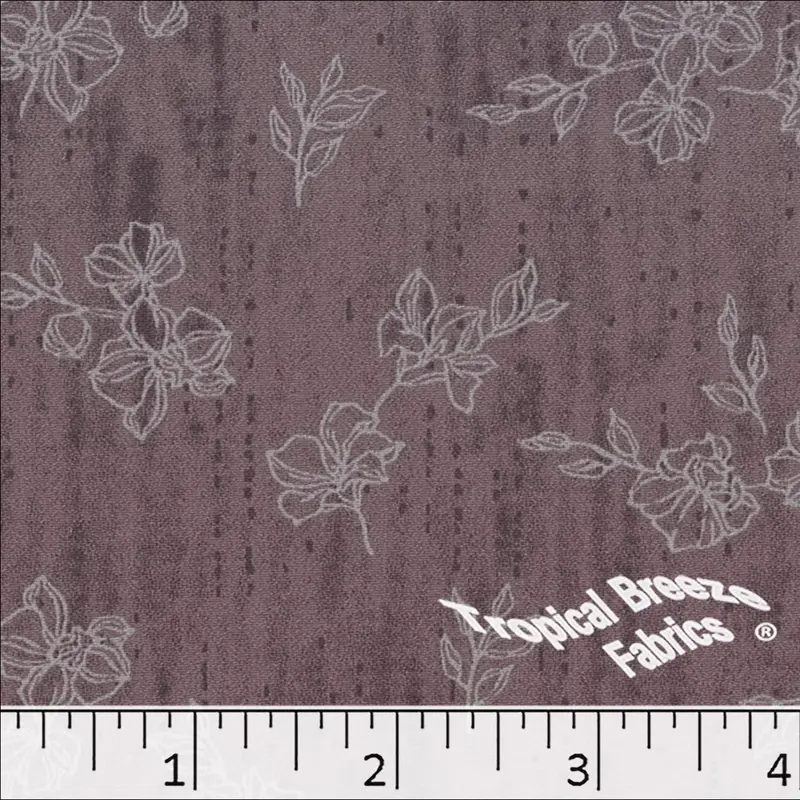 Koshibo Floral Sketch Print Polyester Dress Fabric – Style 048530 1