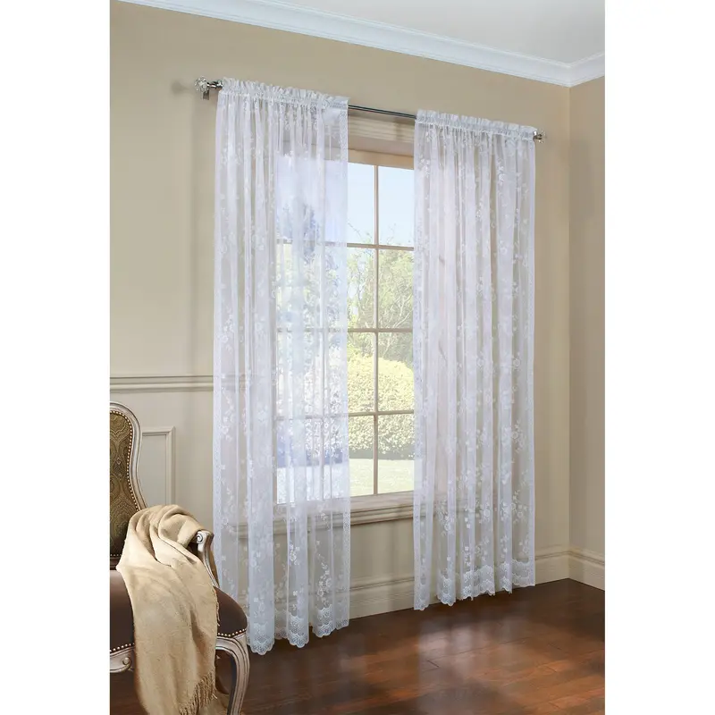 Lace-Trimmed Mona Lisa Window Curtains – Elegant Home Decor, Model 70011 1
