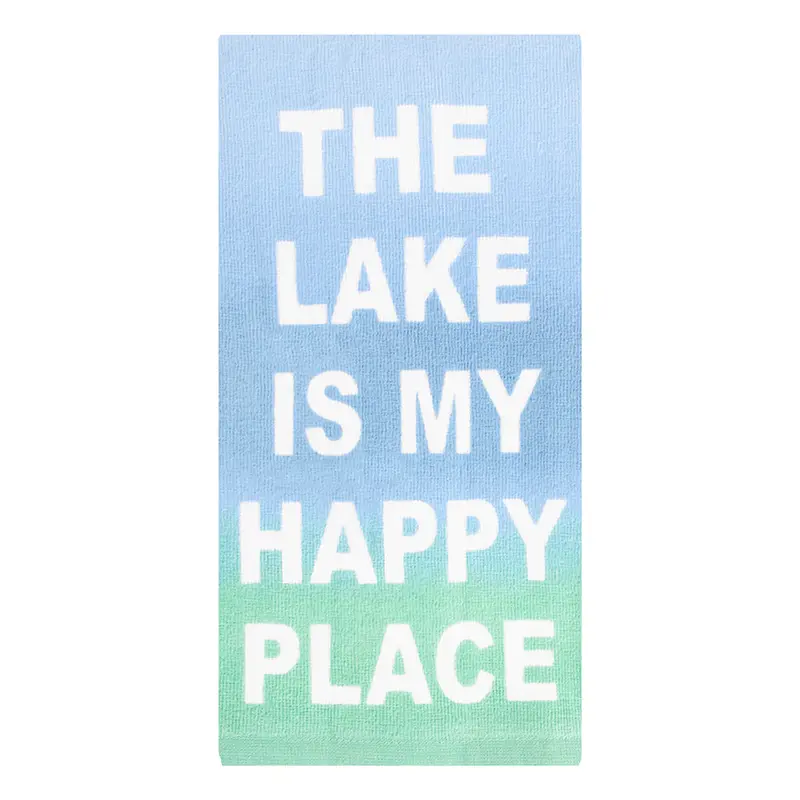 Lake Happy Fiber-Reactive Kitchen Towel – Vibrant Dye-Sublimated Design (18147) 1