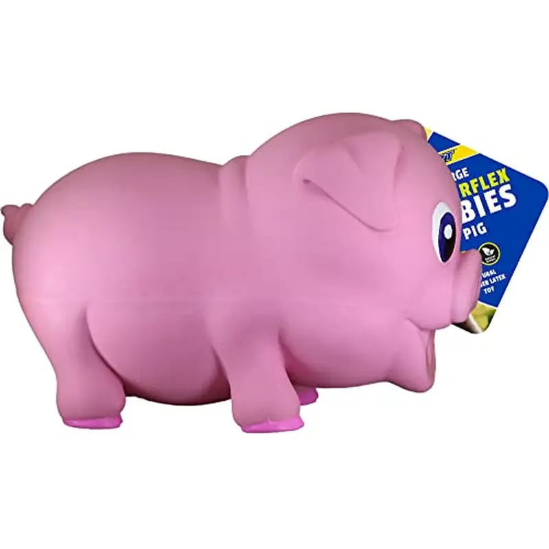 Large Pig Latex Chew Toy – 8-Inch Durable Rubber Play Item 1