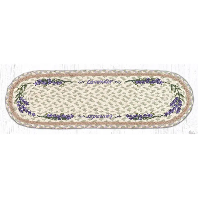 Lavender Floral Braided Stair Tread St-Op-611 1
