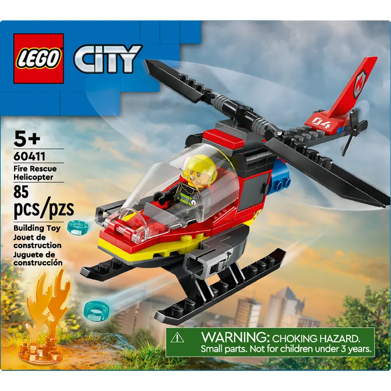 Lego City Fire Department Helicopter Playset – 60411 Building Toy For Kids 1
