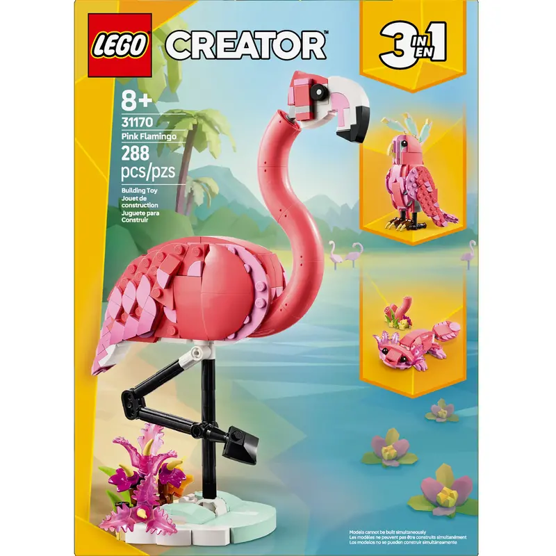 Lego Creator 3-In-1 Wild Animals – Pink Flamingo Buildable Figure (31170) 1