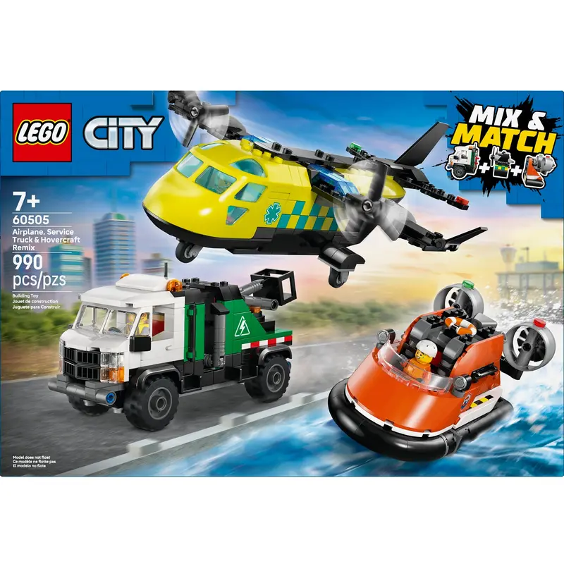 Lego Creator Airplane & Vehicle Remix Set – Includes Service Truck & Hovercraft (60505) 1