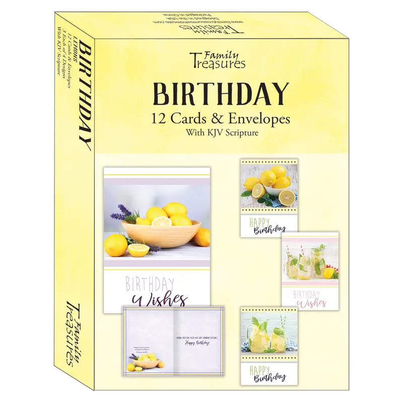 Lemon-Themed Birthday Card Set – Premium Boxed Greeting Cards Ft22733 1