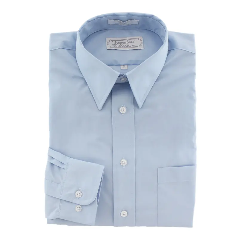 Light Blue Broadcloth Dress Shirt For Men – Slim-Fit Formal Top 1