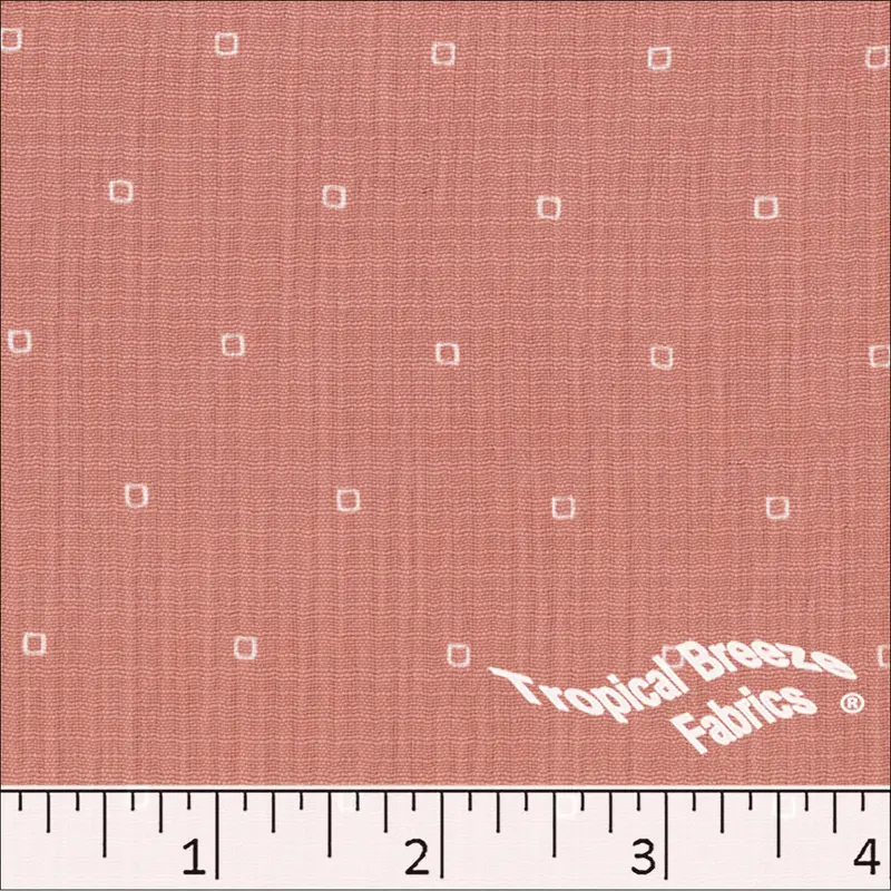 Linen-Crepe Polyester Fabric – Square Print Textile By The Yard 1
