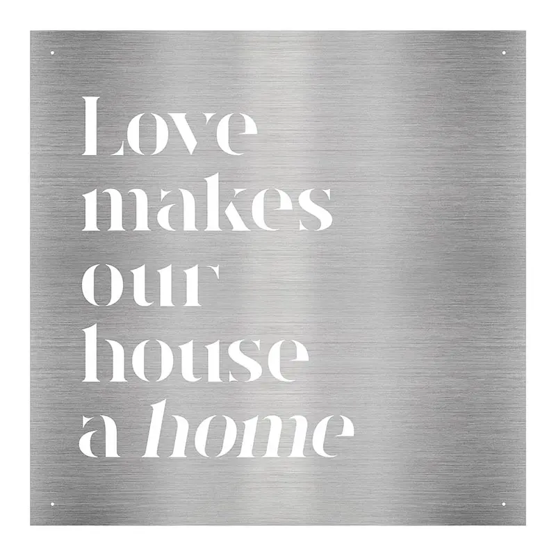 'Love Makes Our House A Home' Cutout Metal Wall Sign N7075 1