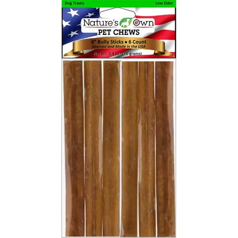 Low-Odor Bully Sticks For Dogs – 6-Pack Natural Chew 1