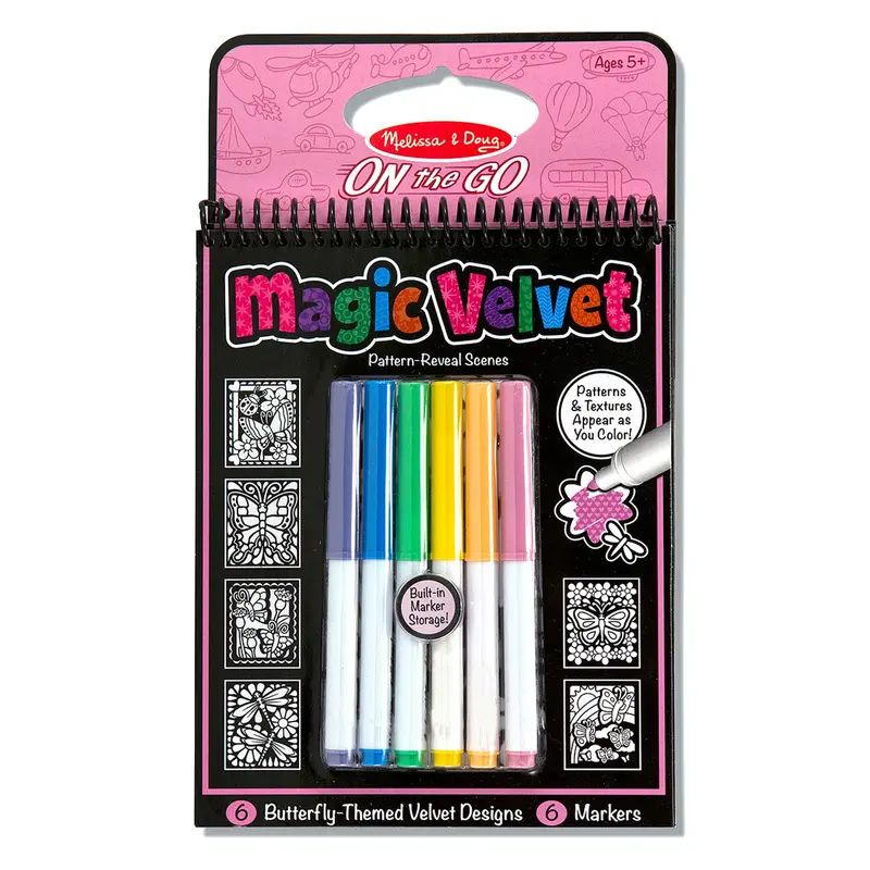 Magic Velvet Butterfly Scenes Travel Activity Book – Portable Sticker & Scene Kit 5394 1