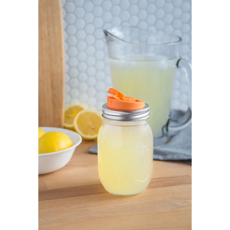 Mason Jar Drinking Lid With Leak-Resistant Seal (Model 82615) 1