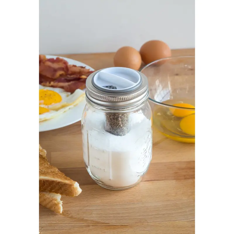 Mason Jar Lid Salt & Pepper Shaker Kit – Rustic Kitchen Accessory (82627) 1