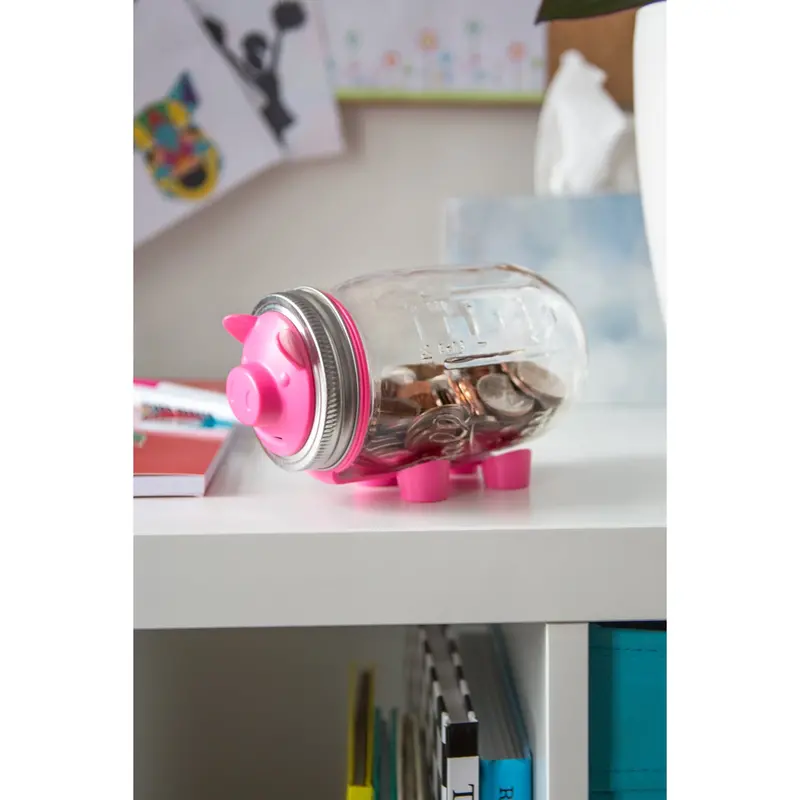 Mason Jar Piggy Bank Lid – Decorative Savings Accessory With Slot (82600) 1