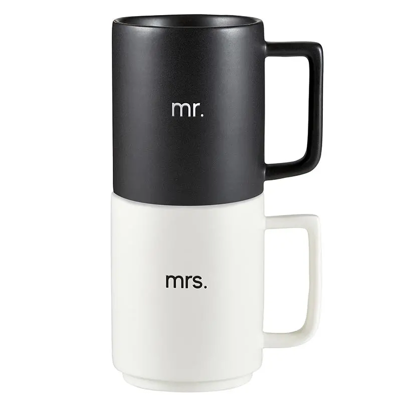 Matte-Finish Stackable Mug Set For Couples (L1827) 1