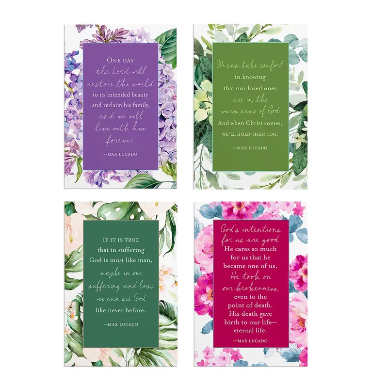 Max Lucado Sympathy Card Set – 12 Faith-Based Comfort Greetings (J9180) 1