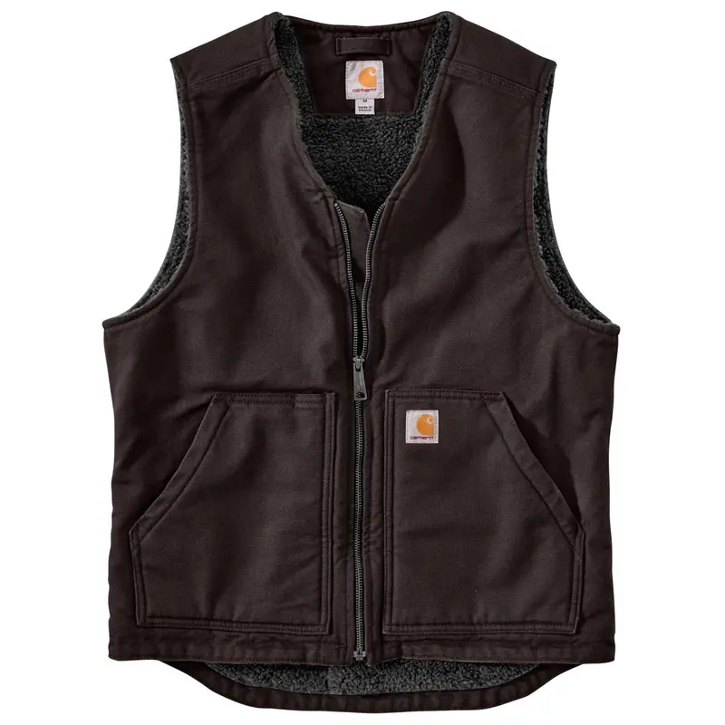 Men’S Big & Tall Washed Duck Vest With Sherpa Lining – Style 104394