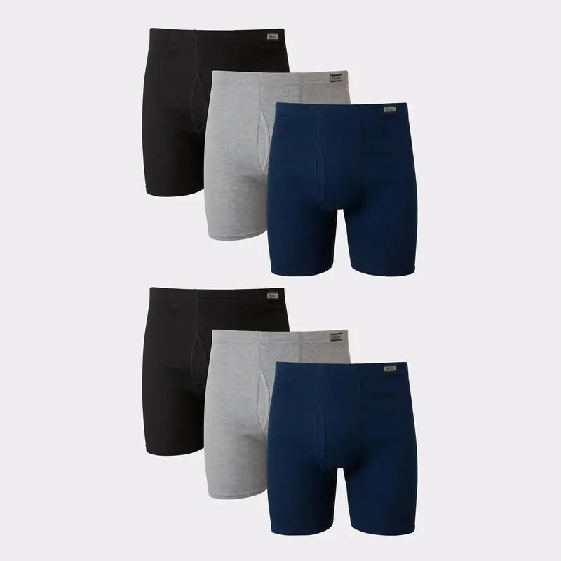 Men'S Cotton Boxer Briefs – 6-Pack Comfort Underwear (7460P6) 1