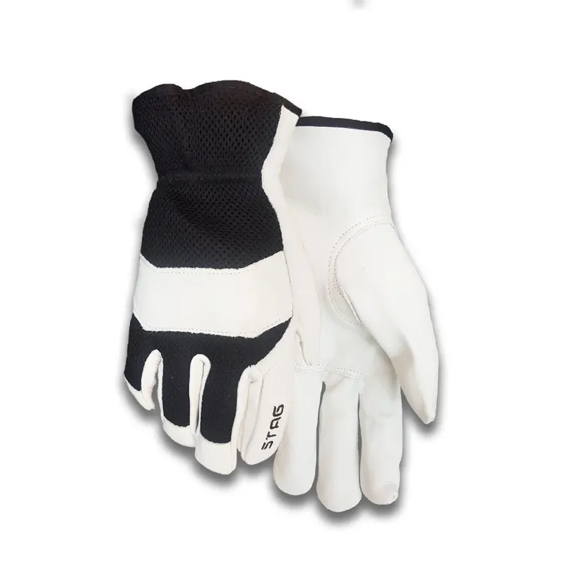 Men'S Cowhide Mesh-Back Work Gloves – Breathable Leather Handwear 1