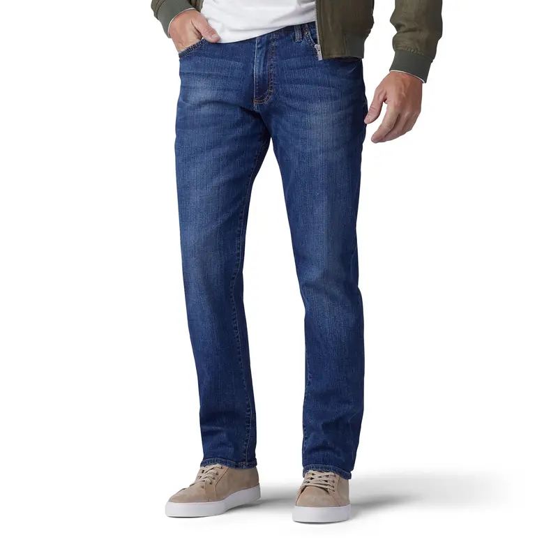 Men’S Extreme Motion Straight-Fit Tapered Jeans – Slimmer Cut Variant, Style 201