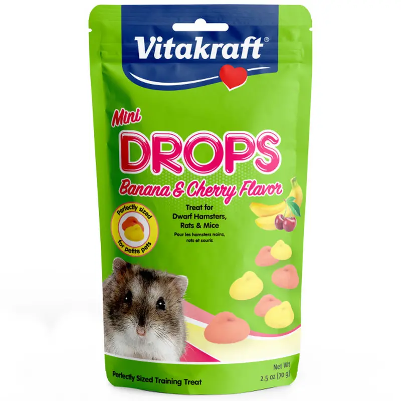 Mini Banana & Cherry Drops Treats For Small Pets – 2.5 Oz 1