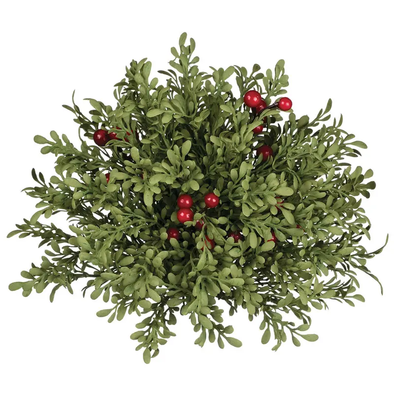 Mini Leaf-And-Berry Half Orb Arrangement – Compact Tabletop Decor 01933Orb 1