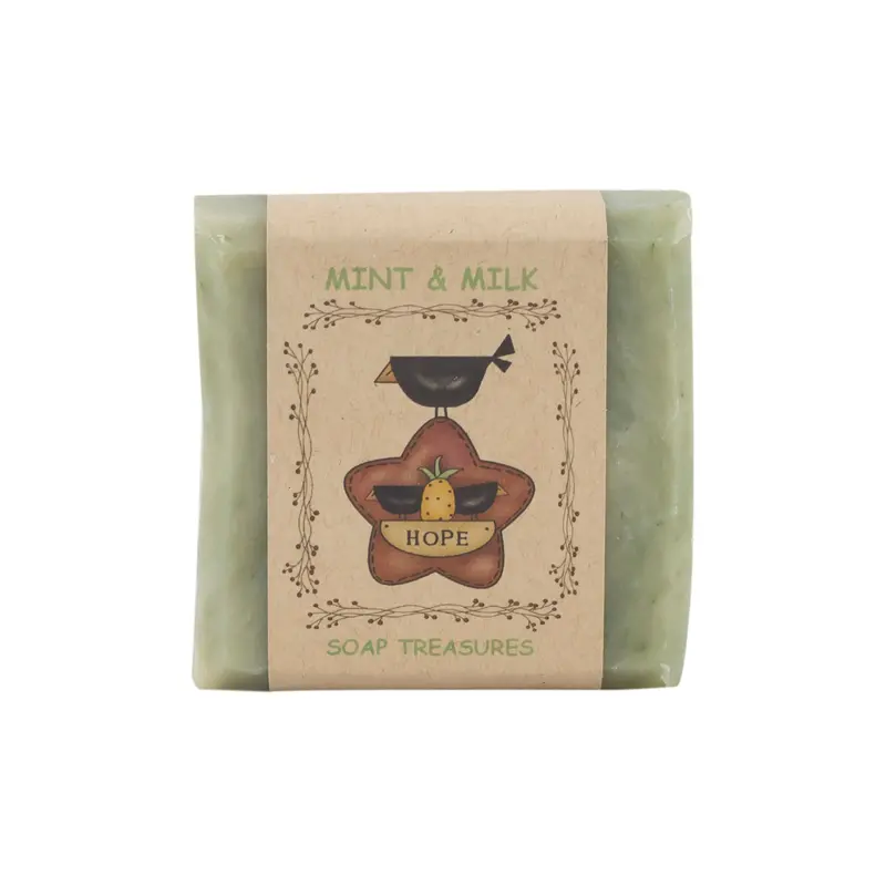 Mint & Milk Artisan Bar Soap – Soothing Creamy Cleansing Bar (Prim-Mm) 1