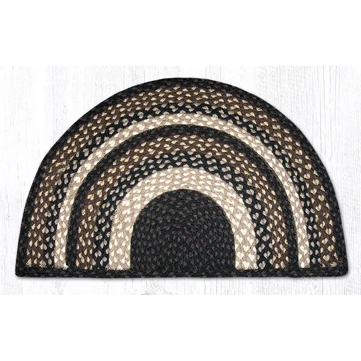 Mocha Frappuccino Half-Moon Braided Rug – Kitchen Or Bath Mat 1