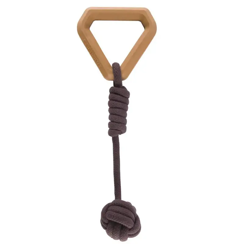 Monkey Fist Knot Tug Toy With Rubber Handle For Dogs 1