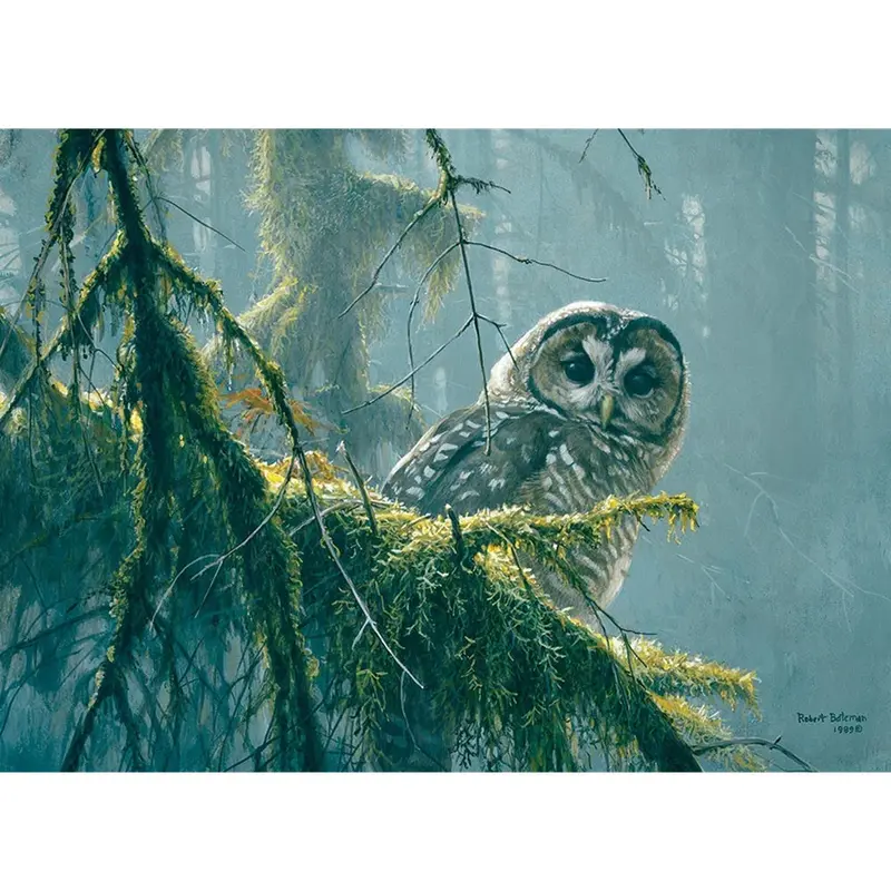 Mossy Branches Jigsaw Puzzle – Spotted Owl Theme, 500-Piece Adult Puzzle (85002) 1