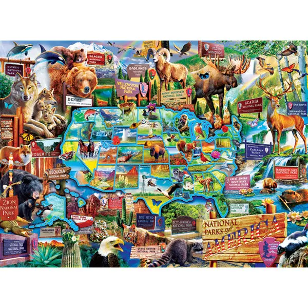National Parks Map Puzzle – Educational 100-Piece U.S. Geography Jigsaw (Sku 11942) 1