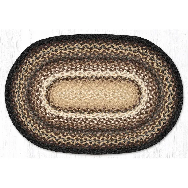 Natural Braided Jute Area Rug In Brown And Tan – Indoor Boho Floor Mat 1