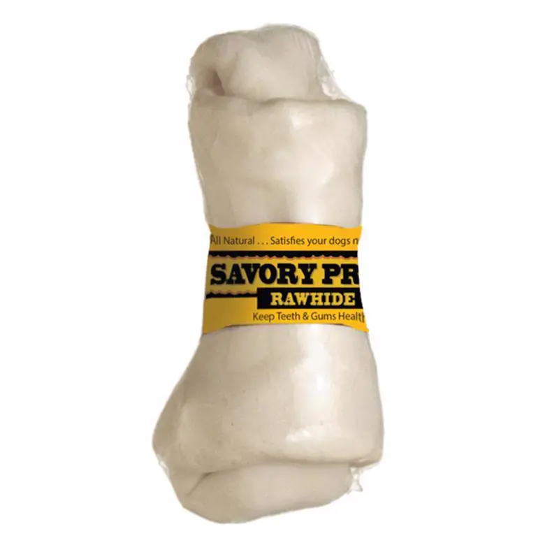 Natural Knotted Rawhide Bone For Moderate Chewers (4–5 In) 1