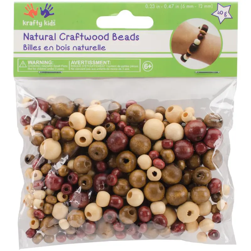 Natural Round Wooden Beads – Unfinished Craftwood For Diy Projects (Style Cw337-A) 1