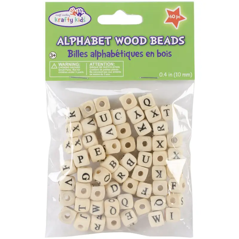 Natural Wood Alphabet Beads – 10Mm Handcrafted Letter Beads For Jewelry (Bd303-A) 1
