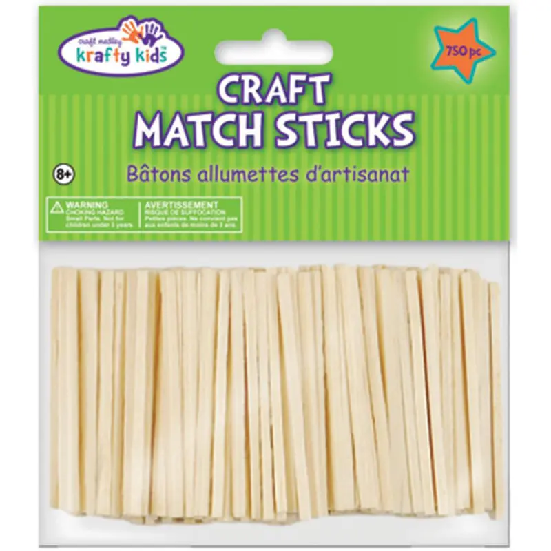 Natural Wooden Craft Matchsticks – Bulk Pack Of 750 (Cw524) 1