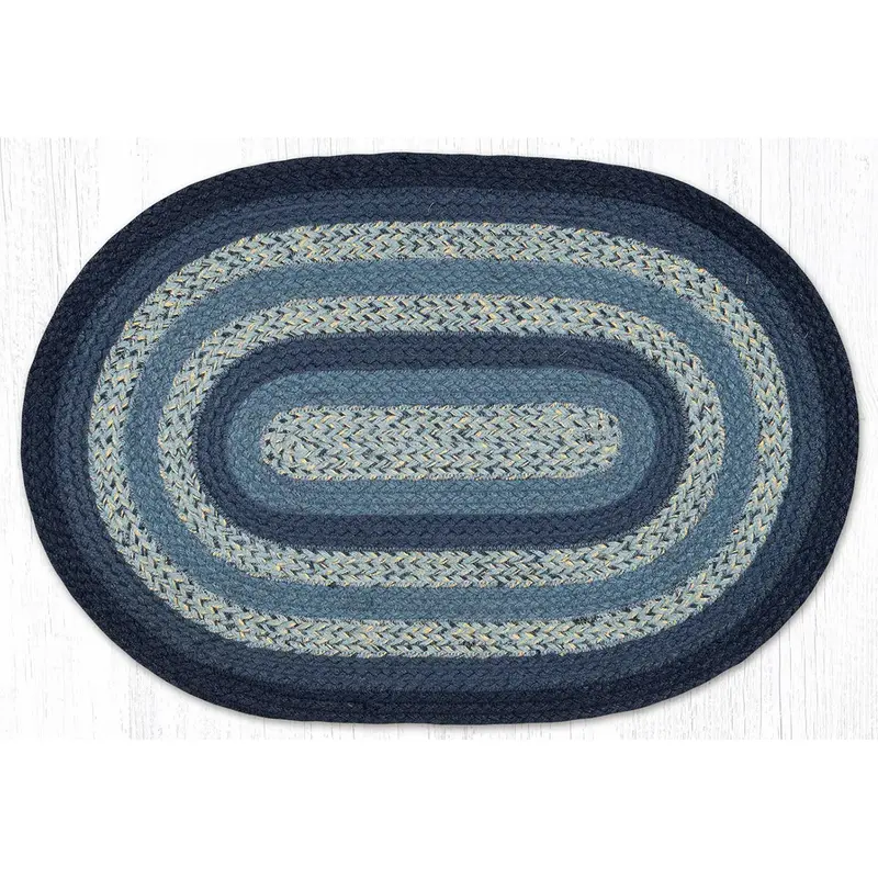 Navy And Blue Braided Jute Area Rug C-904 1