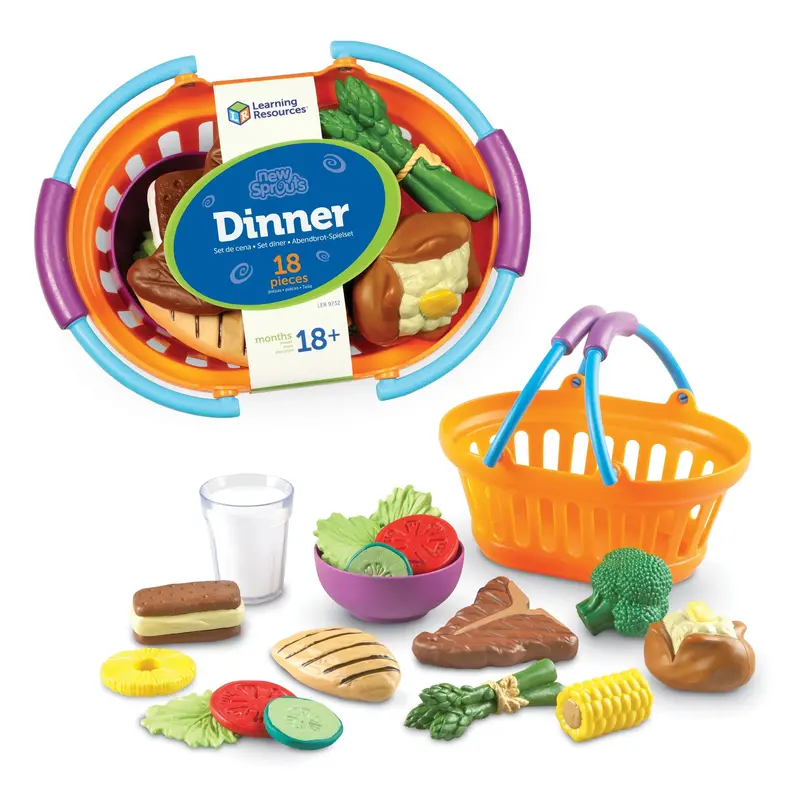 New Sprouts Dinner Basket Set – Toddler Feeding Activity Toy Ler9732 1