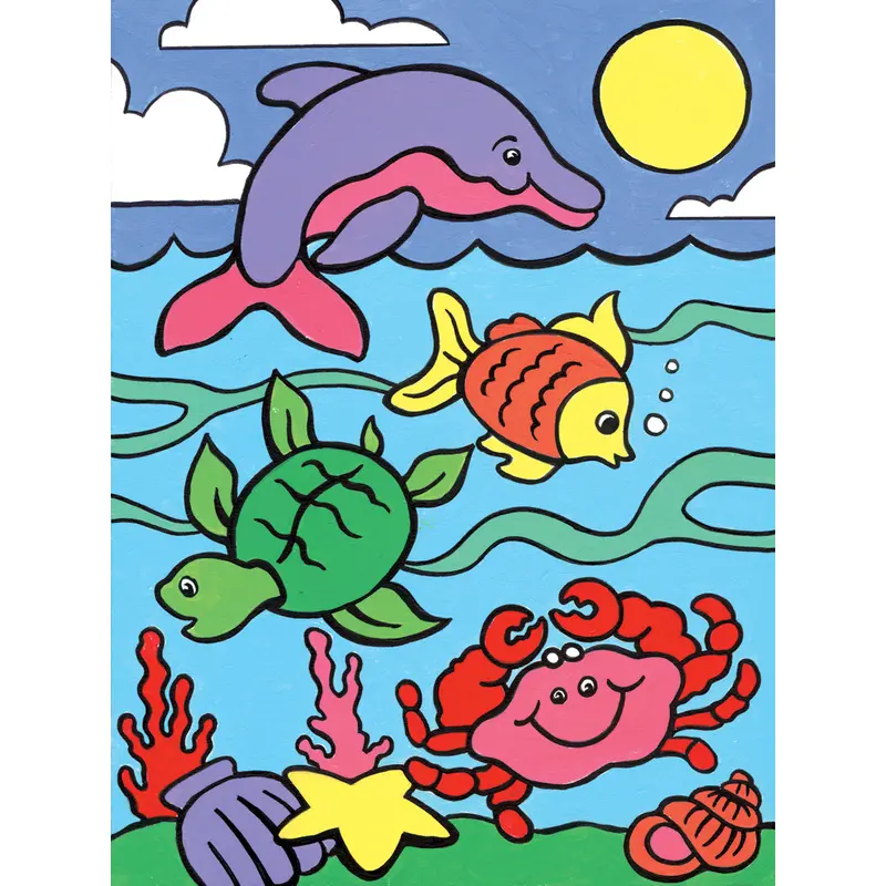 Ocean-Themed Paint-By-Numbers Kit: Sea Animals Coloring Set (Mfp6) 1