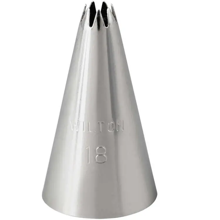 Open-Star Piping Tip – Cake Decorating Number 18 Nozzle (418-18) 1