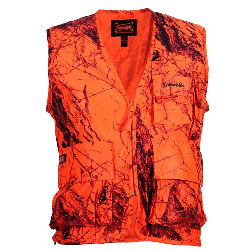Orange Camo Hunting Vest – Big Game Tactical Outerwear 1