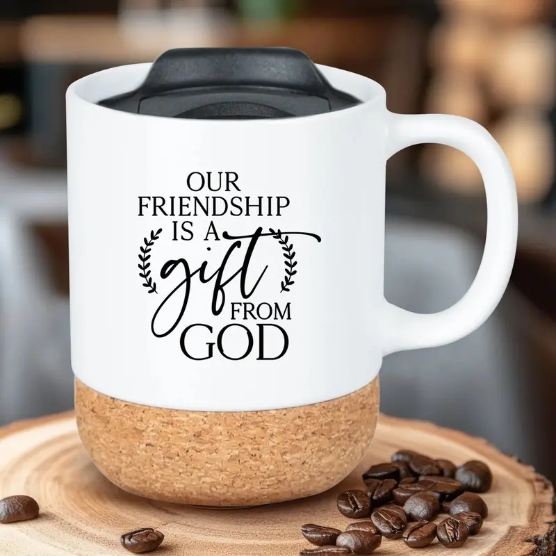 'Our Friendship' Cork-Bottom Ceramic Mug – Thoughtful Keepsake Drinkware 4695 1