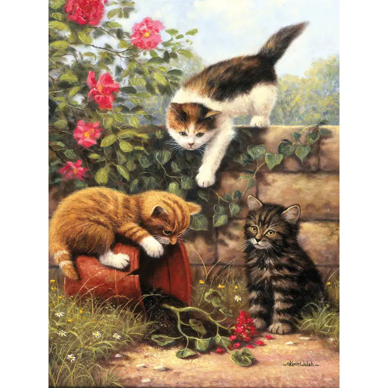 Paint By Numbers Kit – Playful Kitten Scene Art Project 1