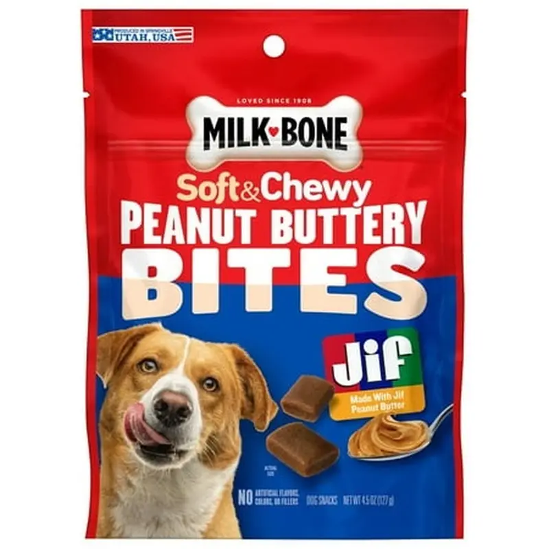 Peanut Buttery Bites Soft Dog Treats With Jif Peanut Butter – 4.5 Oz 1